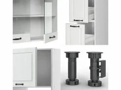 Mueble de cocina casa de campo blanca/blanca 350x60x81.6 r-line^Vicco Best