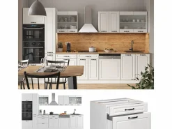Mueble de cocina casa de campo blanca/blanca 350x60x81.6 r-line^Vicco Best