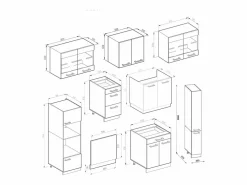 Vicco Mueble de cocina casa de campo blanca/blanca 350x46x81.6 r-line Blanco Online