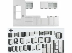 Vicco Mueble de cocina casa de campo blanca/blanca 350x46x81.6 r-line Blanco Online
