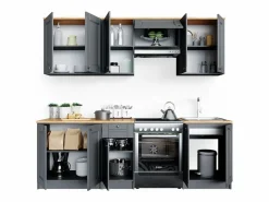 Vicco Mueble de cocina gris noble 240x60x81.6 bergamo Gris claro Hot