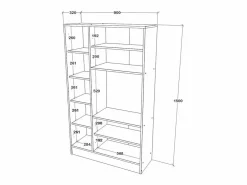 Vitrina Para Vajilla|Mueble de cocina haaus Arno, 5 puertas, , 90 x 32 x 150 cm