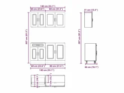 Mueble de cocina Kalmar 4 piezas madera contrachapada^vidaxl New