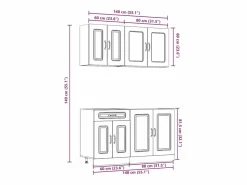 Mueble de cocina Kalmar 4 piezas madera contrachapada^vidaxl New