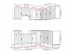 vidaxl Mueble de cocina Kalmar negra 11 piezas madera contrachapada Negro Outlet