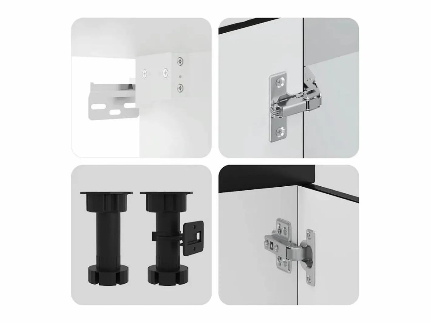 vidaxl Cocina Completa|Mueble de cocina Kalmar negra 4 piezas madera contrachapada