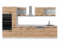 Mueble de cocina oro potencia roble/blanco 350x46x81.6 r-line^Vicco Online