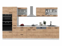 Mueble de cocina oro potencia roble/blanco 350x46x81.6 r-line^Vicco Online