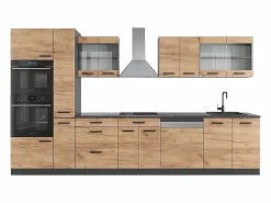 Vicco Mueble de cocina oro power roble/antracita 350x46x81.6 r-line Color natural oscuro Hot