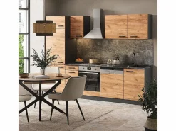 Vicco Mueble de cocina oro power roble/antracita 270x57.1x81.6 optima Color natural oscuro Best