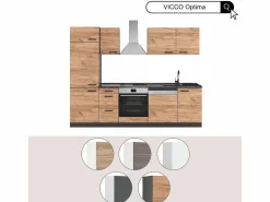 Vicco Mueble de cocina oro power roble/antracita 270x57.1x81.6 optima Color natural oscuro Best