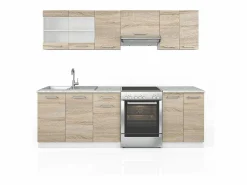 Vicco Mueble de cocina sonoma/blanco 240x60x81.6 raul Color natural claro Best