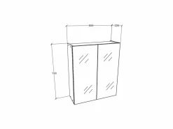 Mueble de cuarto de baño haaus Zed, A pared, 2 puertas, con espejo, , 60 x 22 x 72 cm Blanco Hot