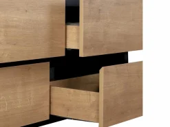 Mueble de doble lavabo flotante, color natural claro y negro, L120 cm, LANNICK^Vente-unique Best