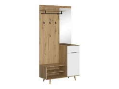 Mueble de entrada Nordic B roble artesanal / blanco 100 cm^ Outlet