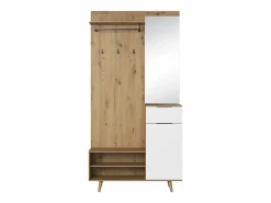 Mueble de entrada Nordic B roble artesanal / blanco 100 cm^ Outlet