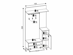 Mueble de entrada Nordic C roble evoke / tabilla / grafito 100 cm^ Best