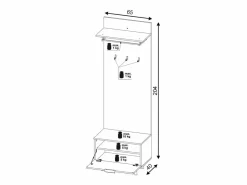 Mueble de entrada Nordic D roble evoke / tabilla / grafito 65 cm^ Sale