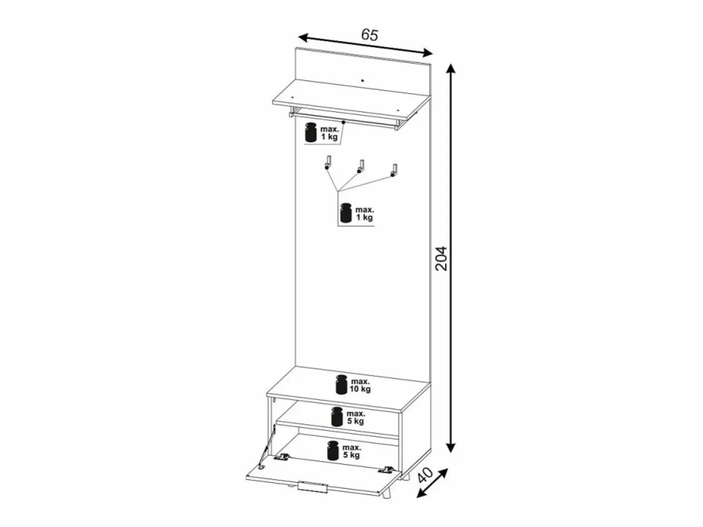 Mueble de entrada Nordic D roble evoke / tabilla / grafito 65 cm^ Sale