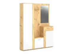 Armario De Entrada|Mueble de entrada Trio roble artesanal / blanco 145 cm