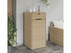 Armario De Jardín|Mueble de jardín de resina tejida, 55x55x111 cm