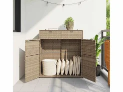 Armario De Jardín|Mueble de jardín 105x55x113 cm resina trenzada