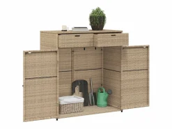 Armario De Jardín|Mueble de jardín 105x55x113 cm resina trenzada