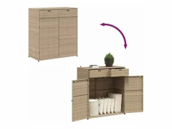 Armario De Jardín|Mueble de jardín 105x55x113 cm resina trenzada