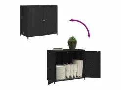 Armario De Jardín|Mueble de jardín de resina trenzada, 83x45x76 cm