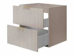 Mueble de lavabo, Cachemira, 60 x 57 x 46 cm, tirador dorado + Encimera Beige New