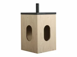 Mueble de lavabo de esquina SKINO Color natural claro / Blanco New