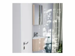 Mueble de lavabo de esquina KODA + juego de grifería^