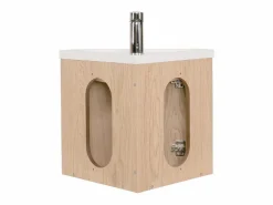 Mueble de lavabo de esquina KODA + juego de grifería^