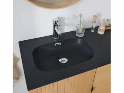 Mueble De Baño Con Doble Lavabo|Mueble de lavabo doble STUDIO roble 140cm sobre patas con encimera de lavabo de resina