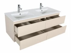 Mueble De Baño Con Doble Lavabo|Mueble de lavabo doble suspendido SORRENTO de 120 cm con encimera de cerámica
