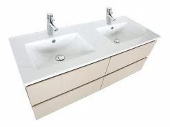 Mueble De Baño Con Doble Lavabo|Mueble de lavabo doble suspendido SORRENTO de 120 cm con encimera de cerámica