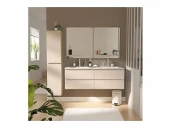 Mueble De Baño Con Doble Lavabo|Mueble de lavabo doble suspendido SORRENTO de 120 cm con encimera de cerámica