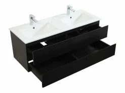 Mueble De Baño Con Doble Lavabo|Mueble de lavabo doble suspendido SORRENTO de 120 cm con encimera de cerámica