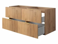 Mueble de lavabo, Roble Craft, 120 (2 x 60) x 57 x 46 cm, tirador dorado, sin encimera^ Clearance