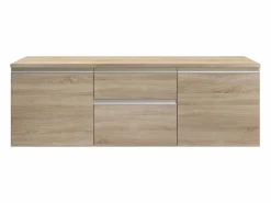 Mueble de lavabo suspendido en acabado roble, An. 150 x Al. 46 x Pr. 50 cm, JIMENA II^Vente-unique New