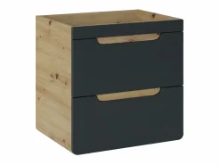 Mueble de lavabo suspendido antracita y madera para el cuarto de baño - 60 cm - ARUBA^Vente-unique Best