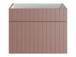 Vente-unique Mueble De Lavabo|Mueble de lavabo suspendido con acabado acanalado rosa, 60 cm, SATARA