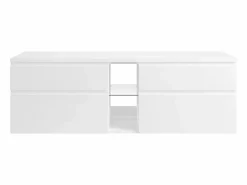 Vente-unique Mueble de lavabo suspendido, , 150 x 46 cm, MAGDALENA Blanco Outlet