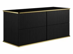 Mueble de lavabo suspendido con borde dorado acanalado, , 120 cm de ancho, KELIZA^Vente-unique Best