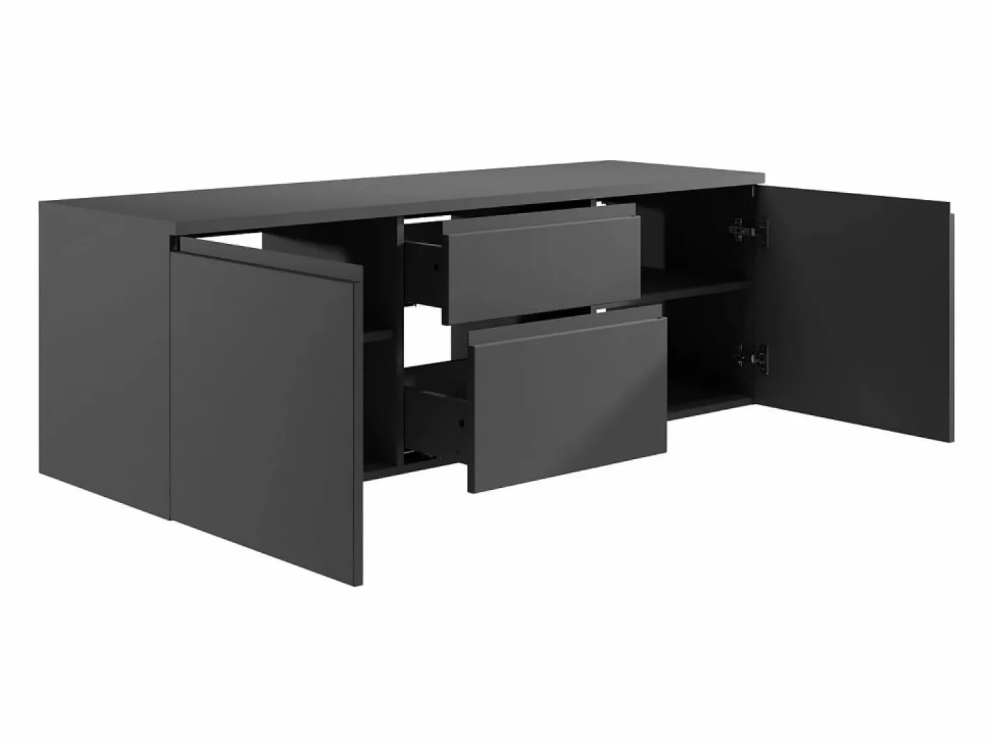 Vente-unique Mueble De Lavabo|Mueble de lavabo suspendido en antracita, An. 150 x Al. 46 x Pr. 50 cm, JIMENA II