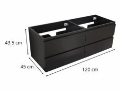 Mueble De Baño Con Doble Lavabo|Mueble de lavabo suspendido SORRENTO de 4 cajones, 120 cm
