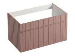 Mueble de lavabo suspendido con acabado acanalado rosa, 80 cm, SATARA^Vente-unique Best