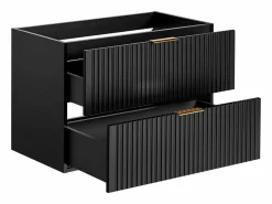 Mueble de lavabo suspendido con acabado ranurado, , 80 cm de ancho, ZEVARA^Vente-unique Sale