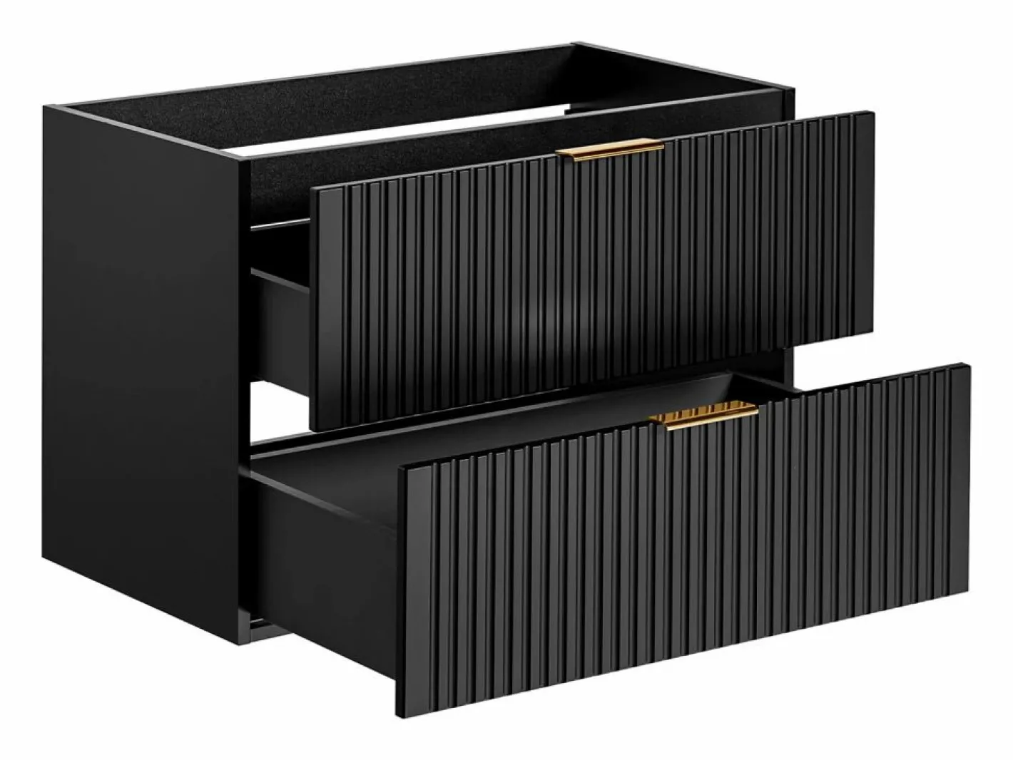 Mueble de lavabo suspendido con acabado ranurado, , 80 cm de ancho, ZEVARA^Vente-unique Sale
