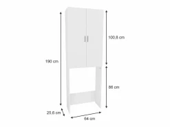 Vicco Mueble de lavadora 64x26x190 martha Blanco Best